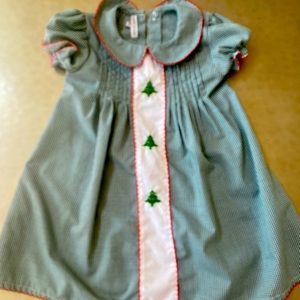 Sweet Dreams Christmas tree smocked dress size 3T